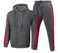JokeLomple Uomo Invernale Tuta Ginnastica - Completo Uomo Abbigliamento Sportivo con Cappuccio Tuta Sportiva Set Tuta da Jogging da Uomo con Tasca a Marsupio Autunnale Confortevole