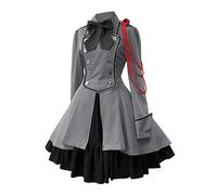 JokeLomple Vestito Gotico Donna - Stile Steampunk Vintage Cosplay Abiti con Maniche Svasate e Corsetto Vestito di Lusso per Halloween Carnevale