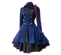 JokeLomple Vestito Gotico Donna - Stile Steampunk Vintage Cosplay Abiti con Maniche Svasate e Corsetto Vestito di Lusso per Halloween Carnevale