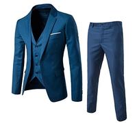 JokeLomple Vestito Uomo Elegante Completo - 2 Pezzi Regular Fit Abiti Cerimonia Uomo con Bottoni Classici ed Eleganti per Il Tempo Libero Lapel Smoking Blazer per Matrimoni e Affari