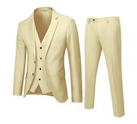 JokeLomple Vestito Uomo Elegante Completo - 2 Pezzi Regular Fit Abiti Cerimonia Uomo Elasticizzata per Il Tempo Libero Lapel Smoking Blazer per Feste, Matrimoni, Banchetti