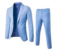 JokeLomple Vestito Uomo Elegante Completo - 2 Pezzi Regular Fit Manica Lunga Elasticizzata Taglie Forti Classica Blazer Vintage per Formale Business Evening