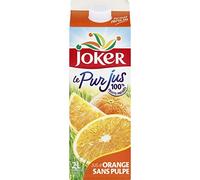 Joker 100% puro succo d'arancia senza polpa, senza zuccheri aggiunti - 2L mattone