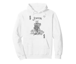 Joker B&W Playing Card Easy Halloween Group Costume Felpa con Cappuccio
