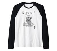 Joker B&W Playing Card Easy Halloween Group Costume Maglia con Maniche Raglan