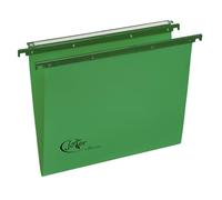 Joker® by Bertesi, Lotto di 25 Cartelle Sospese Top di gamma per Cassetti, in Cartone 270 gr/mq, Portaetichette Lenticolare già Montato, Interasse 39 cm, Fondo a V, Verde, Cod. 400/395 Link -A6