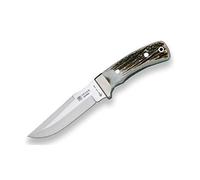 joker Coltello a lama fissa Gamo con cache in corna di cervo e lama di 13 cm MOVA, 270 grammi, con spina dorsale dentata, CC45 per attività di Pesca, l'Escursionismo, Il Campeggio