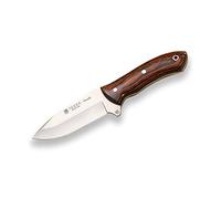 joker Coltello da caccia Cervo, polsino resistenza, lama 11 cm, totale 21,5 cm, 213 gr, custodia in pelle, CR66 per la pesca, la caccia, l'escursionismo, il campeggio