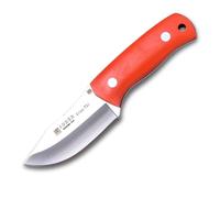 joker Coltello da Caccia CN81 con Mango Micarta Orange e Lama da 7,5 cm in Acciaio Inox 1.4116 (MoVa) 135 Grammi, Include Custodia in Pelle per attività di Pesca, l'Escursionismo, Il Campeggio