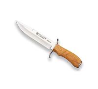 joker Coltello da Caccia con Manico in ulivo Volpe, Lama 17 cm, Lunghezza Totale 29,5 cm, con Fodera in Pelle, CO36 per la Pesca, la Caccia, l'escursionismo, Il Campeggio