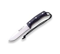 joker Coltello da caccia Nomad CM125, mango tela micarta, lama 12,7 cm, fodero in pelle nera, per la pesca, la caccia, il campeggio e l'escursionismo