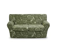 Joker Copridivano 3 posti millerighe elasticizzato linea Cuori max 230 cm L674 OLIVA / VERDE