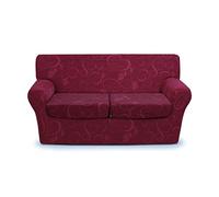 Joker Copridivano 4 posti millerighe elasticizzato linea Cuori max 260 cm L675 FUOCO / ROSSO