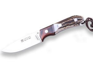 JOKER KNIFE AGUILA LAMA 10,5cm, MANICO IN CORNO DI CERVO, GUARDIA IN LEGNO ROSSO - CC105