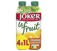 Joker Le Fruit Juice d'Orange Pulp Free 100% Fruit 4 x 1 L