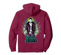 Joker, Logo DC Suicide Squad Felpa con Cappuccio, Unisex per Adulti, Bordeaux, M