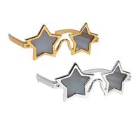 jokeshop Star Glasses - Occhiali da discoteca unisex Elton John anni '70 e '80, a forma di stella, per feste in maschera (oro)