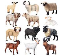 JOKFEICE Figure di Animali 12 pcs Realistico Plastica Pecore Figurine Set Comprende Pecora dello Shropshire ecc. di Apprendimento Giocattoli Educativi, Regalo di Compleanno per I Bambini