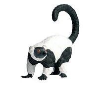 JOKFEICE Realistico Figure di Animali Ruffed Lemur Figurine, Progetto di Scienza, Cake Topper, primi Giocattoli Educativi Di Compleanno Regalo Di Natale per I Bambini I Bambini di Età 3 4 5