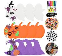 JOKILY Set di 12 pezzi per Halloween, in feltro e autunno, per decorazioni, fai da te, zucca, fai da te per bambini, con adesivi per l'autunno, il giorno del Ringraziamento, regali