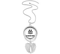 Joking Follow My Heart Afraid - Collana girevole con ciondolo a forma di ali d'angelo