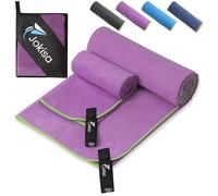 Jokisa 2 Set Asciugamano Microfibra (180x90cm Telo Grande+100x50cm Telo Palestra),Asciugatura Rapida e Senza Sabbia Telo Mare,Asciugamani Palestra Adatto per Fitness,Spiaggia