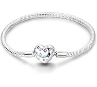 Jokmeo Bracciale da donna in argento sterling 925, con motivo a serpente e ciondolo Pandora, San Valentino, festa della mamma, regalo di compleanno per donne, fidanzate, mamma XP1, 6.7 in/17 cm