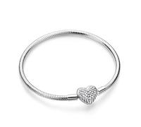 Jokmeo Braccialetto in Argento Sterling 925 per Donna, Braccialetto a Maglie Serpiente della Collezione Pandora Moments, Compatibile con Ciondoli, Adatto a Donne e Ragazze.（le ali 19CM）