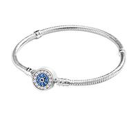 Jokmeo Braccialetto in Argento Sterling 925 per Donna, Braccialetto a Maglie Serpiente della Collezione Pandora Moments, Compatibile con Ciondoli, Adatto a Donne e Ragazze.（occhio maledetto 20CM）