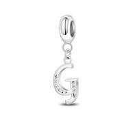 Jokmeo Charm a lettera G in argento sterling 925 per donna, compatibile con bracciali e collane europei, gioiello moderno per donna
