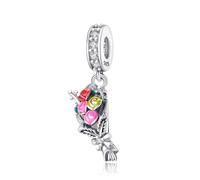Jokmeo Ciondolo charm in argento 925, compatibile con bracciali e collane Pandora e stile europeo, gioiello alla moda per donne.
