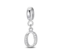 Jokmeo Ciondolo charm in argento 925 con lettere A-Z, compatibile con bracciali e collane Pandora, gioiello alla moda per donne.ZM789