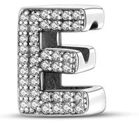Jokmeo Ciondolo con iniziale E in argento 925 per donne, compatibile con bracciali e collari dello stile Pandora e europeo, adatto a donne e ragazze.