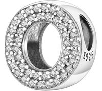 Jokmeo Ciondolo con iniziale O in argento 925 per donne, compatibile con bracciali e collari dello stile Pandora e europeo, adatto a donne e ragazze.