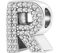 Jokmeo Ciondolo con iniziale R in argento 925 per donne, compatibile con bracciali e collari dello stile Pandora e europeo, adatto a donne e ragazze.