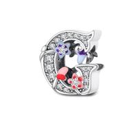 Jokmeo Ciondolo con lettera G in argento 925 per donne con motivi di stella di mare, compatibile con bracciali e collari dello stile Pandora e europeo, adatto a donne e ragazze.