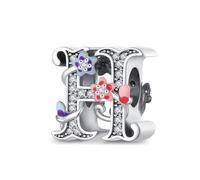 Jokmeo Ciondolo con lettera H in argento 925 per donne con motivi di stella di mare, compatibile con bracciali e collari dello stile Pandora e europeo, adatto a donne e ragazze.