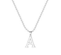 Jokmeo Collana con Lettera Iniziale A in Argento Sterling 925, elegante collana con ciondolo a lettera argentata, ideale per l'uso quotidiano della donna.