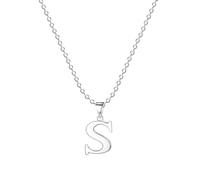 Jokmeo Collana con Lettera Iniziale S in Argento Sterling 925, elegante collana con ciondolo a lettera argentata, ideale per l'uso quotidiano della donna.