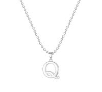 Jokmeo Collana con lettere dall'A alla Z in argento 925 puro per donne, una collana con ciondolo di lettere argentate elegante, adatta per il porto quotidiano delle donne.