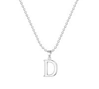 Jokmeo Collana con lettere dall'A alla Z in argento 925 puro per donne, una collana con ciondolo di lettere argentate elegante, adatta per il porto quotidiano delle donne.
