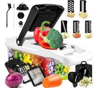 Jokoo Affettatrice per verdure e cipolle, 16 in 1, mandolina per verdure e pomodori, con spremiagrumi, multifunzione, adatto per frutta, cipolle da cucina