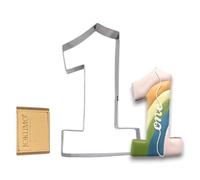 JOKUMO Stampo per biscotti a forma di numero uno, 10,2 cm, in acciaio inox 18/0