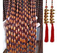 Jolan Tenda di Perline in Legno,Tenda per Porta con Perline 60×180cm 80×180cm 90×200cm 90×220cm 110 * 200cm 120×200cm,Sospeso Fili Tenda di Perline,Tenda Antimosche Pannello,W×H-30strands(60×110cm)