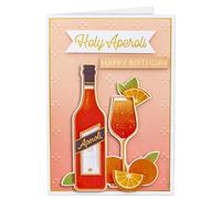 Joli Coon Biglietto auguri compleanno premium 3D SIGNATURE Holy Aperoli - Biglietto di compleanno con busta in carta premium e adesivo sigillo