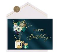 Joli Coon Biglietto auguri compleanno premium ELEGANT Balloons - Biglietto auguri compleanno con busta e vero sigillo in cera