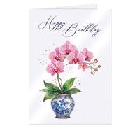 Joli Coon Biglietto auguri compleanno premium STARDUST Orchidea - Biglietto auguri compleanno donna con busta in carta premium e autentico sigillo in cera