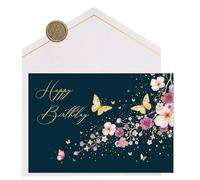 Joli Coon Biglietto auguri compleanno STARDUST Cherry Blossom - Biglietto auguri compleanno donna con busta e autentico sigillo in cera