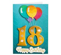 Joli Coon Biglietto di auguri 18 premium SIGNATURE 3D - Biglietto 3D per il 18° compleanno con busta premium e adesivo sigillo