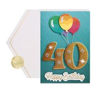 Joli Coon Biglietto di auguri 40 anni di lusso 3D SIGNATURE - Biglietto di compleanno 40 anni con busta FinePaper e vero sigillo in cera